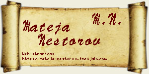 Mateja Nestorov vizit kartica